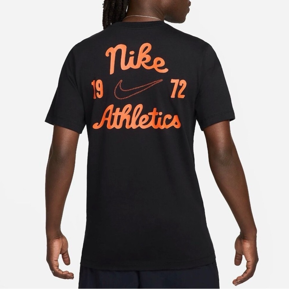 Nike Athletics 1972 Short-Sleeve Graphic Tee with Orange 'Nike Athletics' Back
